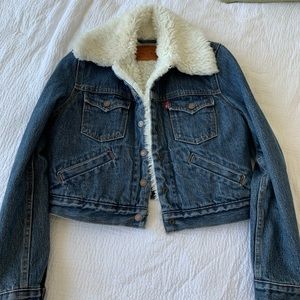 Levi’s Faux Fur Lined Cropped Jean Jacket